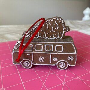 3 for $10 (Ornaments) -- Adorable Vintage Gingerbread/Icing Bus